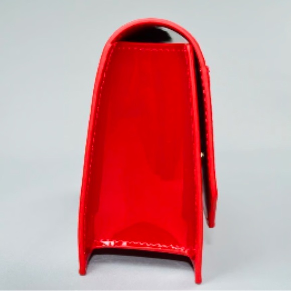 Christian Louboutin Red Patent Clutch with Chain Strap - Picture 3 of 10
